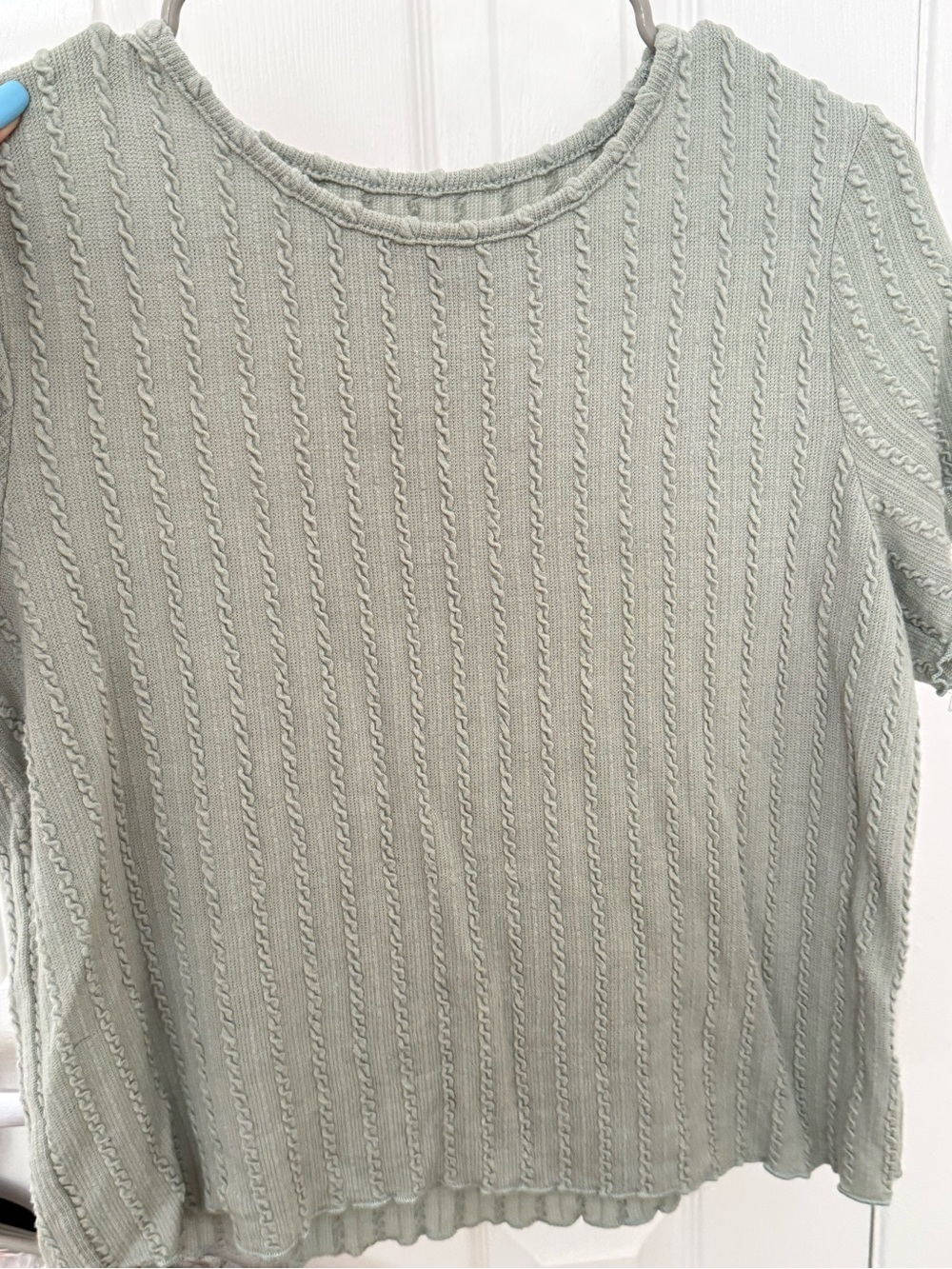 Soft Sage Cable-Knit Women’s Top